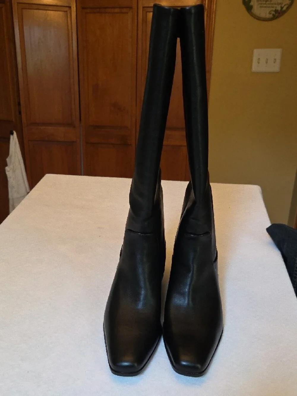 SIZE 9 WIDE CALF - Target Black Faux Leather Over-the-Knee Boots